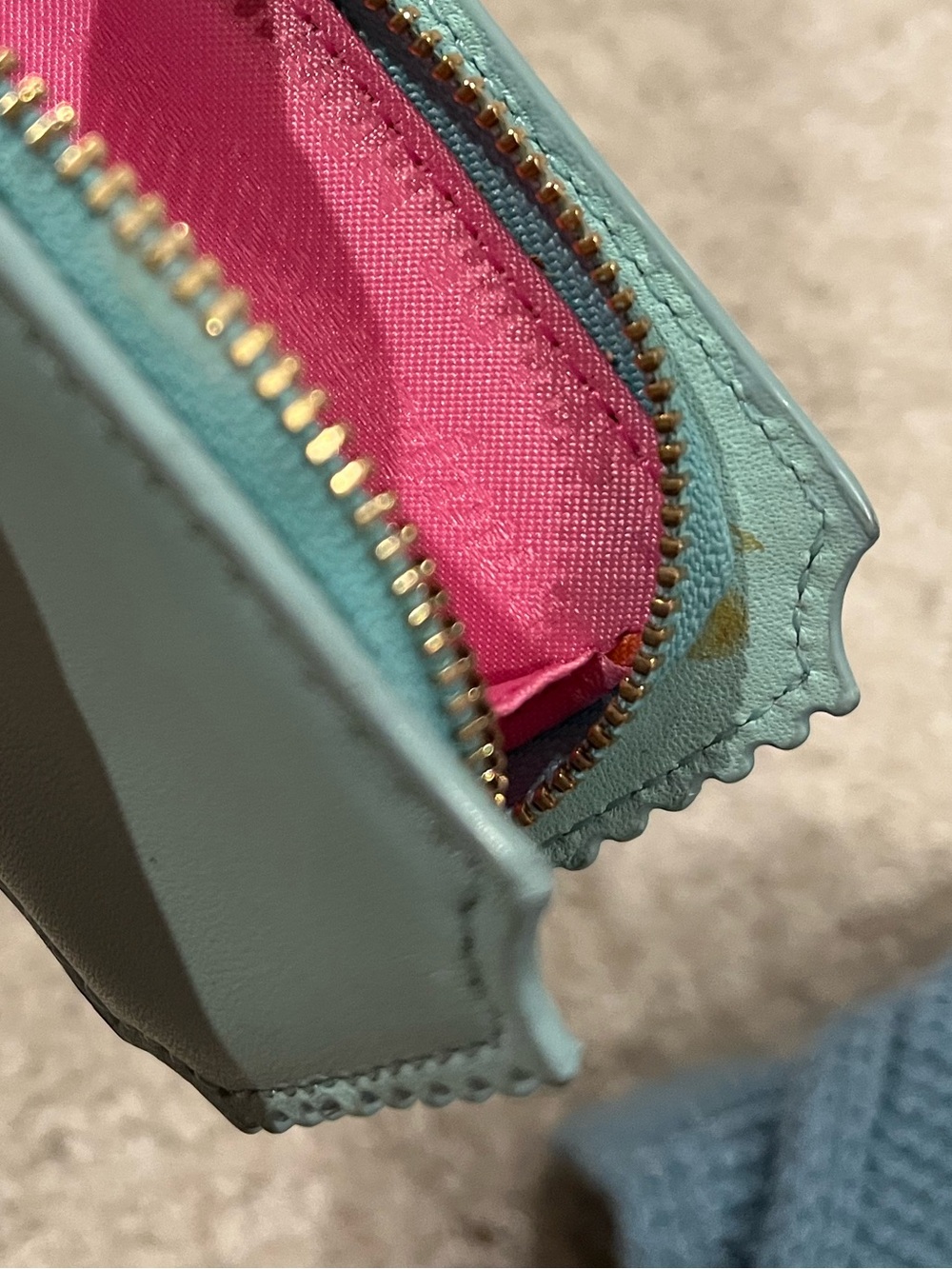 Kate Spade Rare Admit One Ticket Zip Wallet - Mint Green - Picture 12 of 14